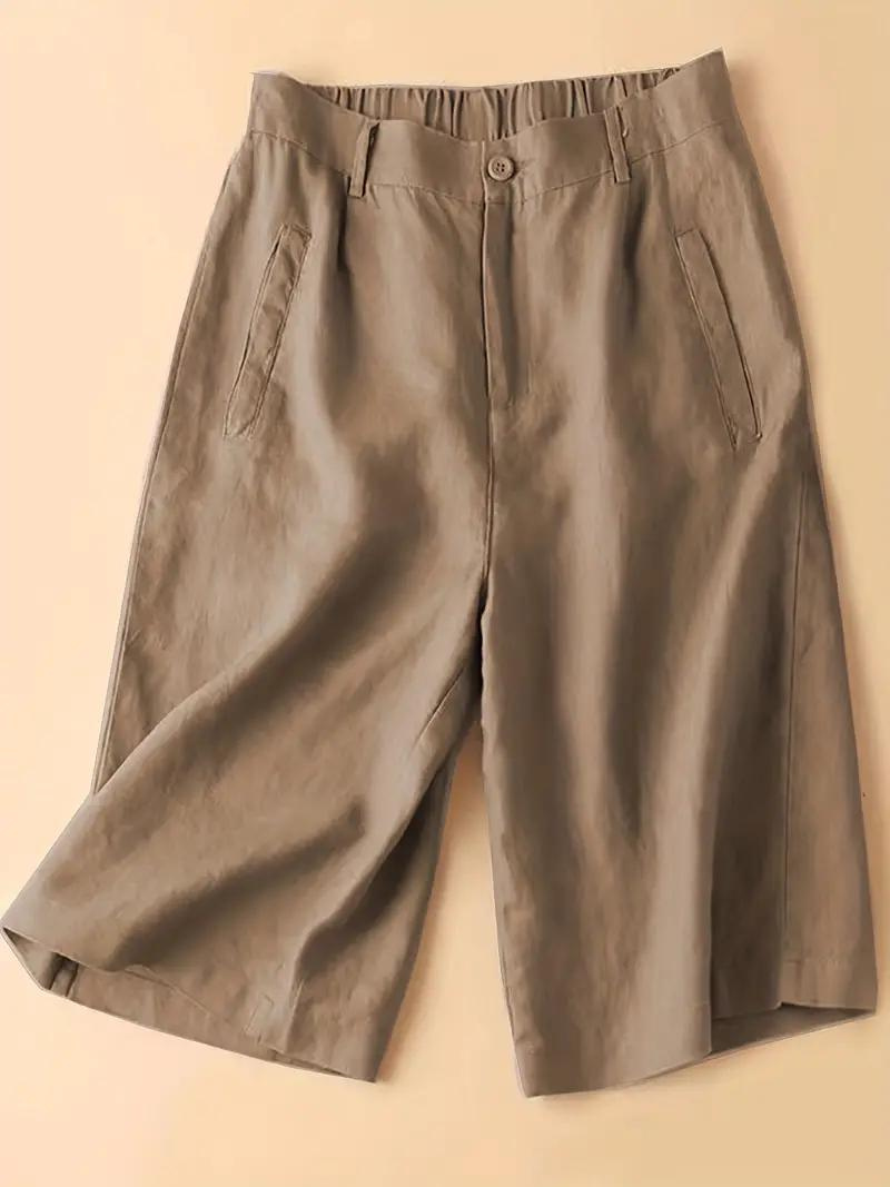 Damen-Sommershorts mit hoher Taille und elastischem Bund
