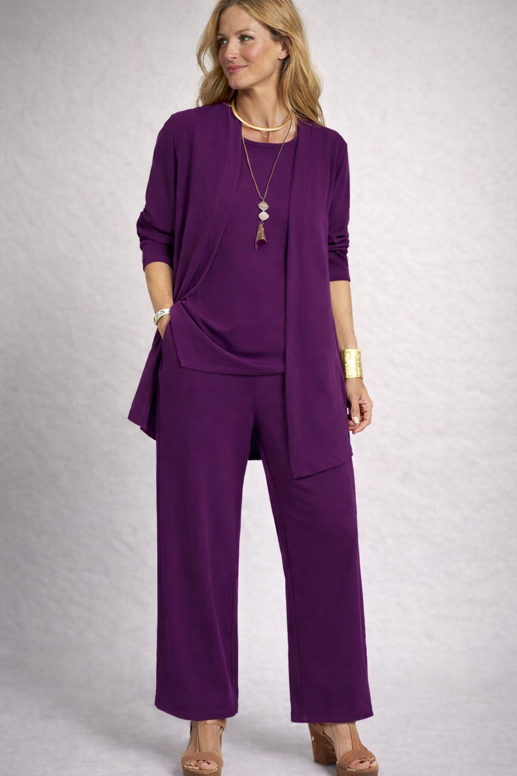 W&W Mode | Damen 3-Teiliges Set mit Cardigan und Weiter Hose