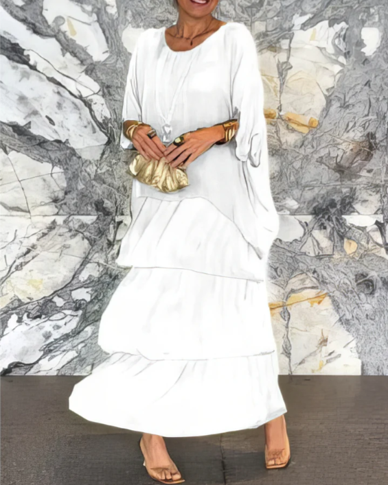 W&W Mode | Maxi Kleid Mit Weitem Rundhalsausschnitt