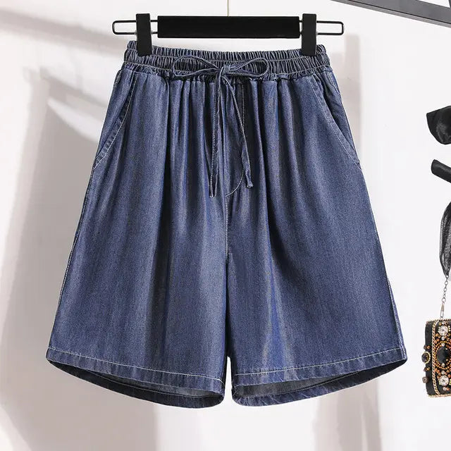 W&W Mode | Jeansshorts Mit Weitem Bein Und Elastischem Bund
