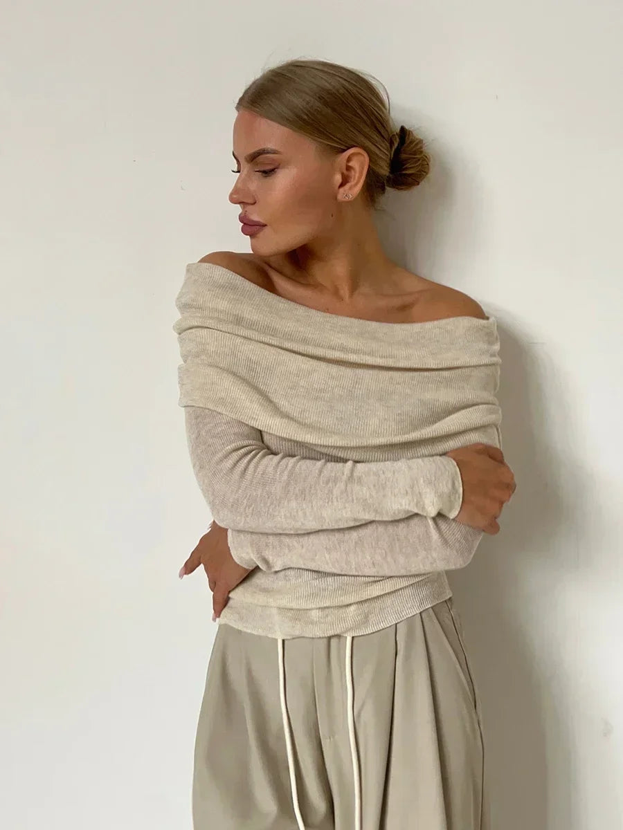 W&W Mode - Off Shoulder Pullover