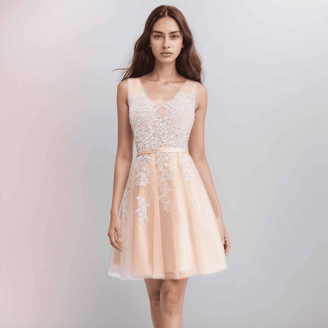 W&W Mode | Spitzenapplikation Kleid Für Die Hochzeit