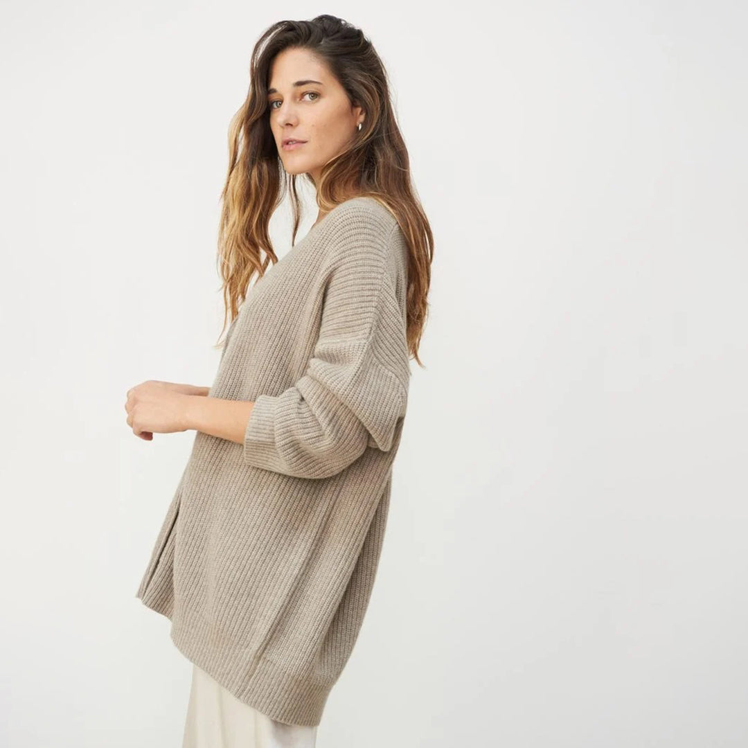 W&W Mode | Warme Knopf-Strickjacke für Damen