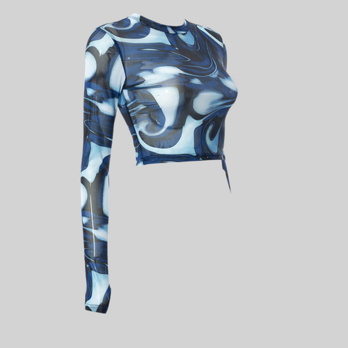 W&W Mode Top - Jahrgang - Transparentes Netzshirt