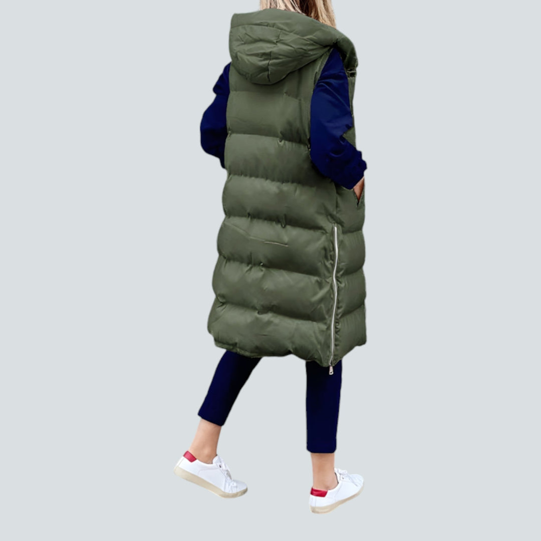Modische lange Jacke mit Kapuze