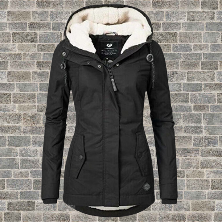 W&W Mode | Schicke Herbst Plissierter Baumwollmantel mit Kapuze für Frauen