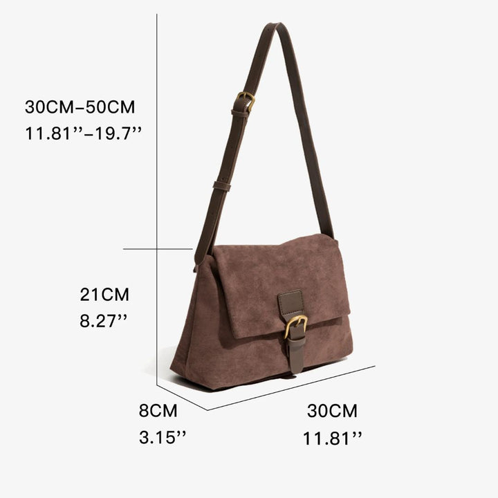 W&W Mode | Wildleder Schultertasche für Damen - Stilvolle und Luxus Handtasche