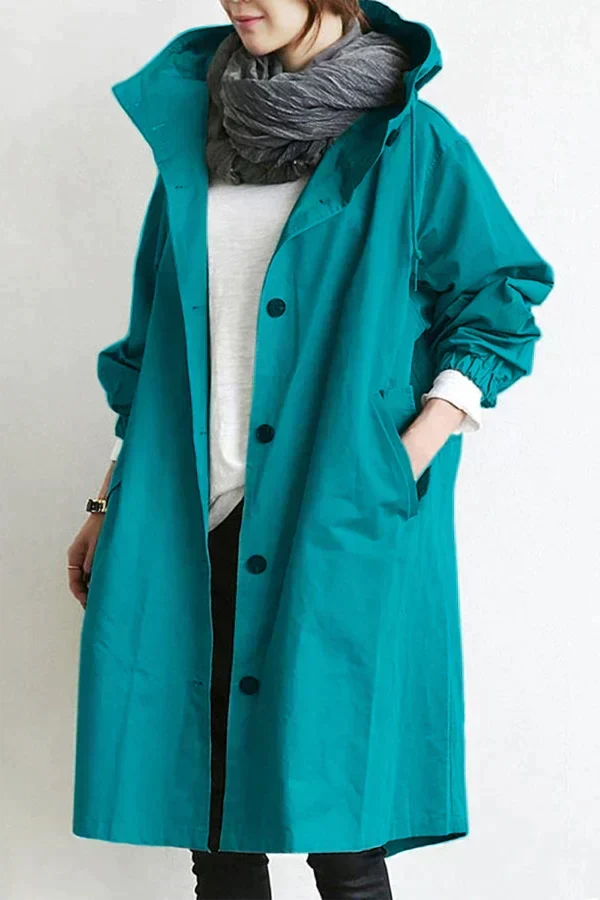 W&W Mode | Damen-Trenchcoat mit Kapuze im lässigen Stil
