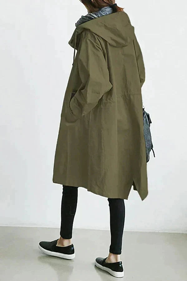 W&W Mode | Damen-Trenchcoat mit Kapuze im lässigen Stil