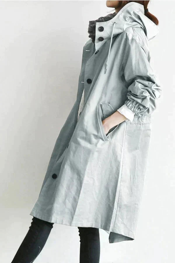 W&W Mode | Damen-Trenchcoat mit Kapuze im lässigen Stil