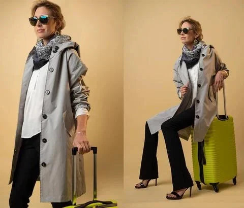 W&W Mode | Damen-Trenchcoat mit Kapuze im lässigen Stil
