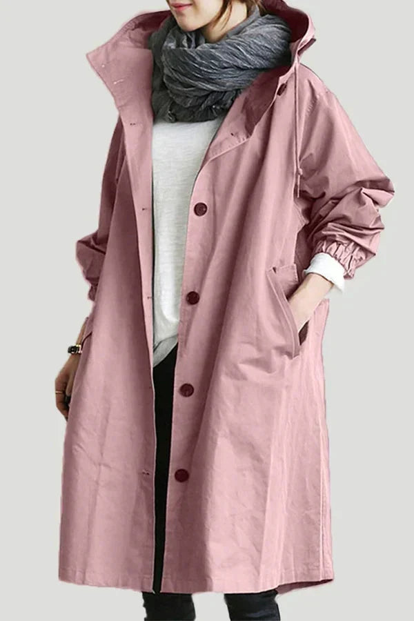 W&W Mode | Damen-Trenchcoat mit Kapuze im lässigen Stil