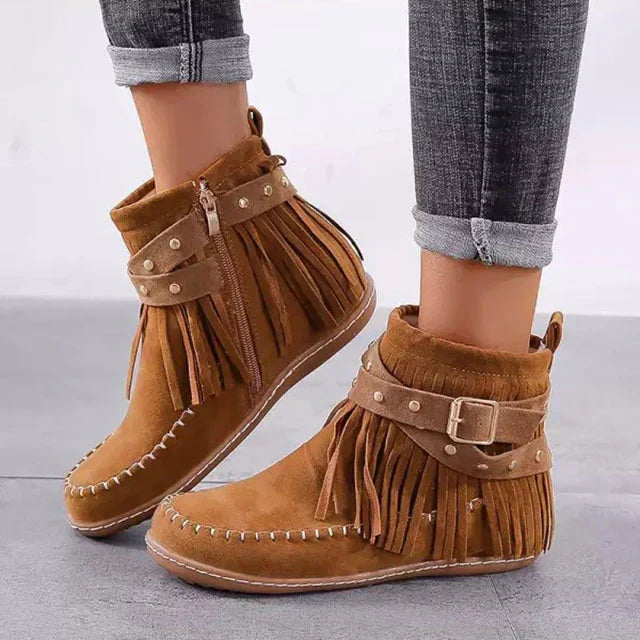 W&W Mode | Vintage Fransen Stiefeletten