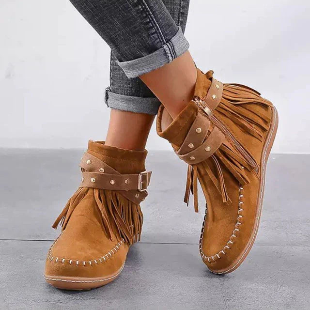 W&W Mode | Vintage Fransen Stiefeletten