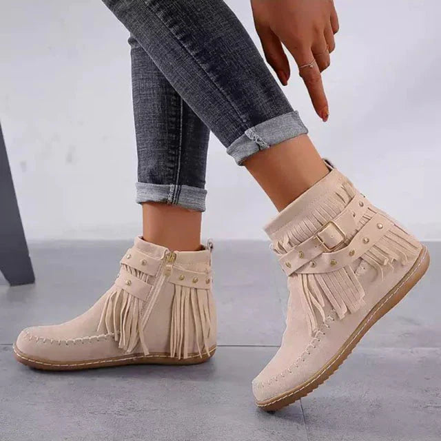 W&W Mode | Vintage Fransen Stiefeletten