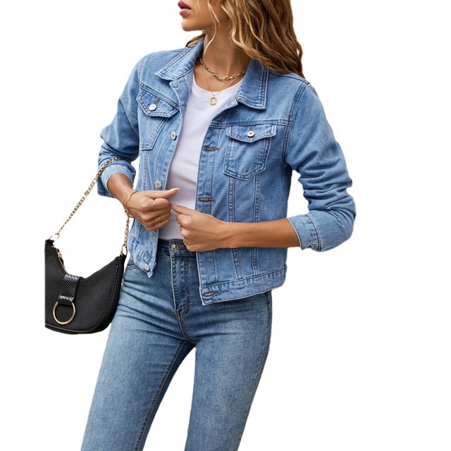 W&W Mode | Lässige Jacke im Denim-Look für Frauen