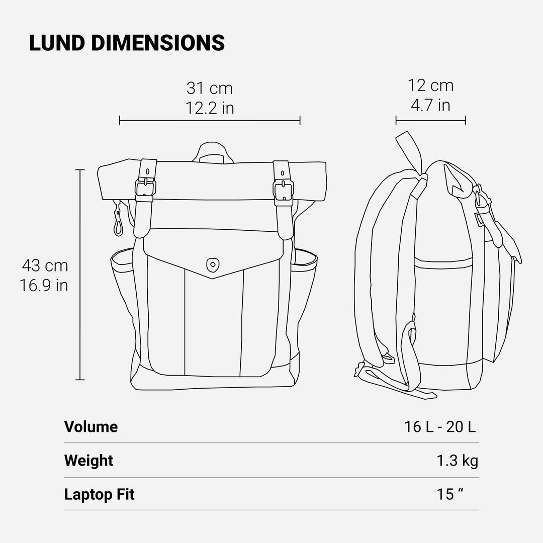 Canvas-Rolltop-Rucksack für Alltag und Outdoor-Aktivitäten