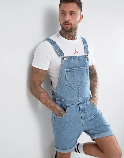 W&W Mode | Lässiger Denim Overall mit Verstellbaren Trägern und Taschen