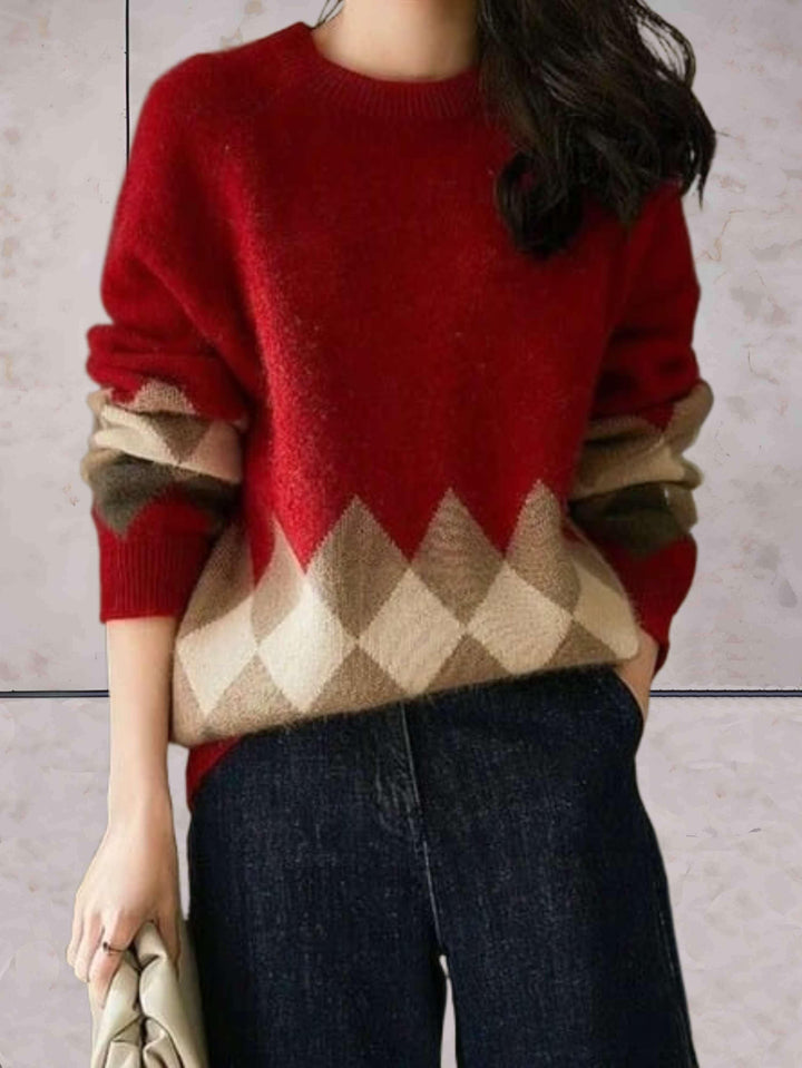 W&W Mode - Übergroßer Strickpullover mit Rundhalsausschnitt