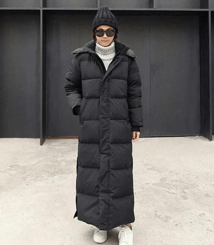 W&W Mode | Lange Kapuzenpuffer Daunen Jacke für Frauen