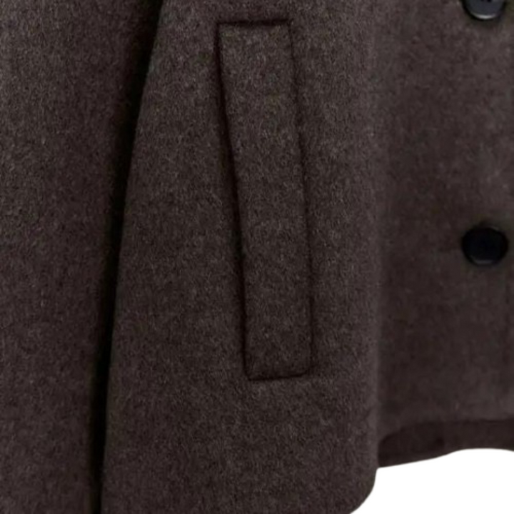 W&W Mode | Einreiher Lockere Passform Kurzer Wollmantel Woll Trenchcoat für Damen