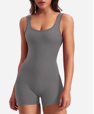 W&W Mode | Ärmellos Scrunch Bum Kurzer Jumpsuit Jumpsuit Fitnessbekleidung