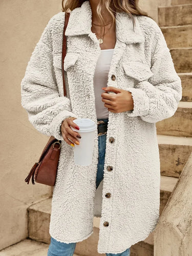 W&W Mode - Damen Button-up Mantel mit auffälligen Knöpfen