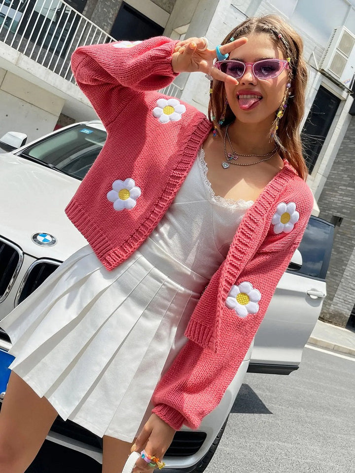 W&W Mode | Geblümter Strick-Cardigan für Damen