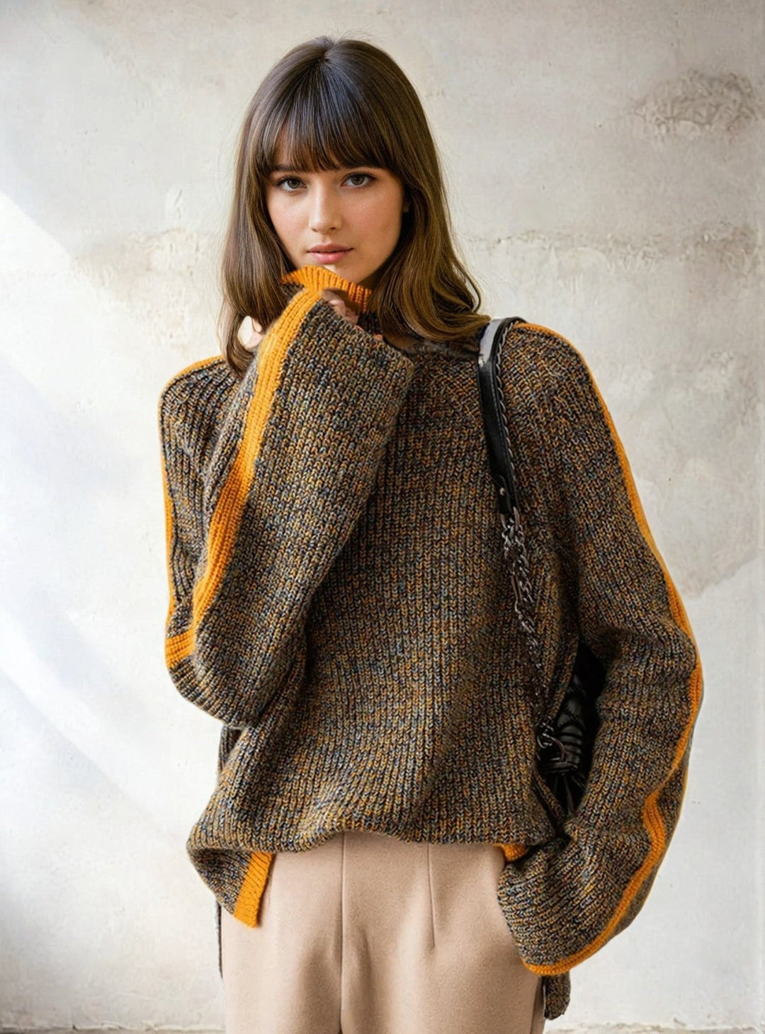 W&W Mode | gestrickter Rollkragenpullover für Frauen