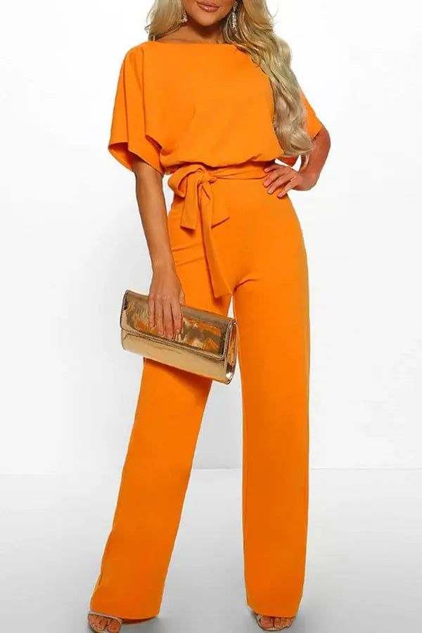 W&W Mode | Eleganter Jumpsuit mit weitem Bein und Taillengürtel