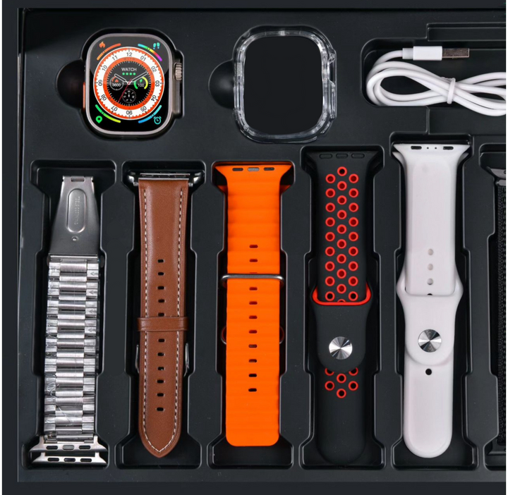 W&W Mode | Unisex Smartwatch Mit 7 in 1 Paket
