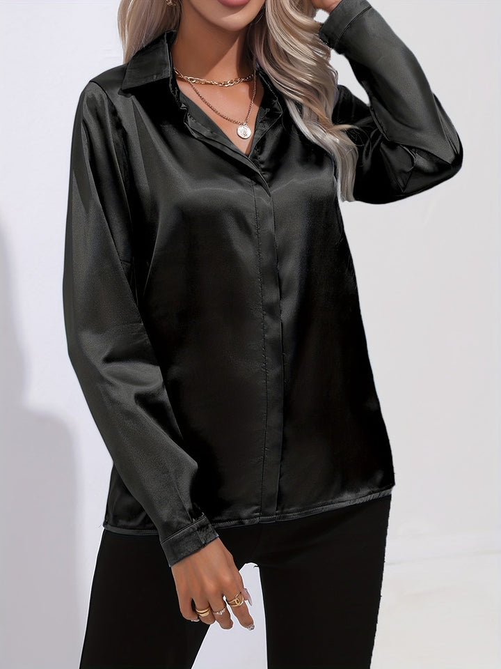 W&W Mode | Schicke Herbst Elegante Satin Bluse für Frauen