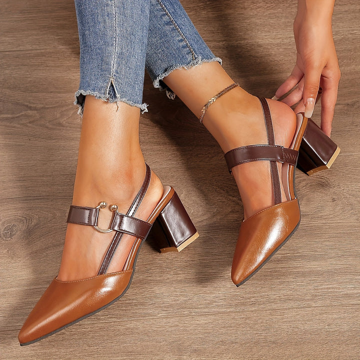 W&W Mode | zulaufende Blockabsatz-Schuhe für Frauen