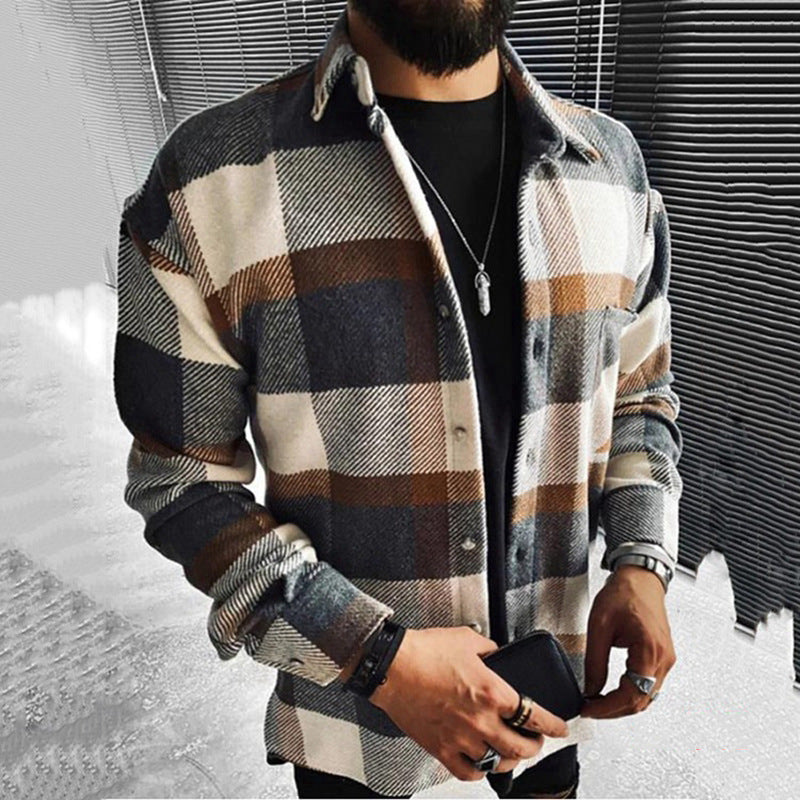W&W Mode | Lässige Karo Langarmjacke Für Herren