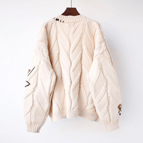 W&W Mode | Strickjacke Damen Weinlese Kleidungsstil