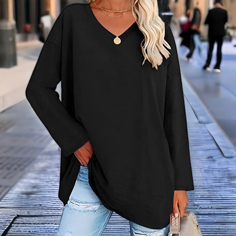 W&W Mode | Oversized V-Ausschnitt Pullover für Damen