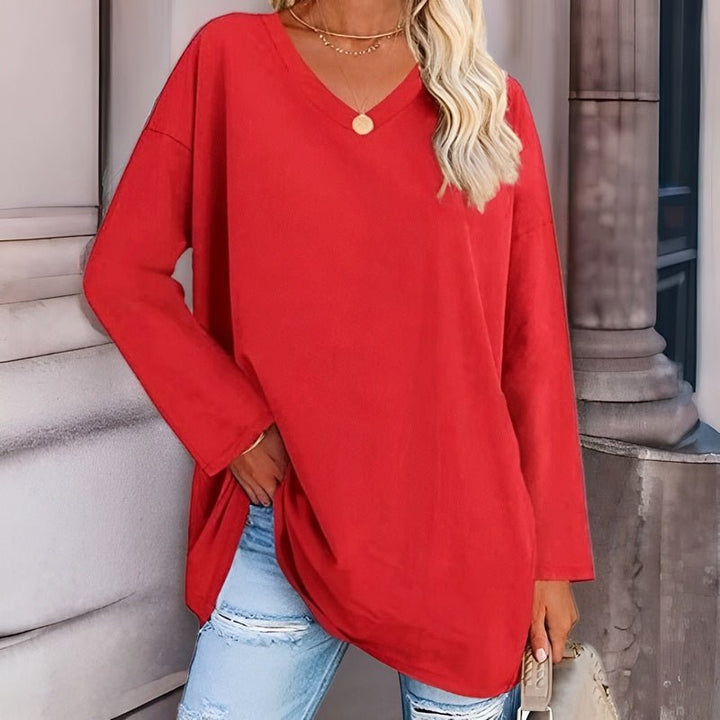 W&W Mode | Oversized V-Ausschnitt Pullover für Damen
