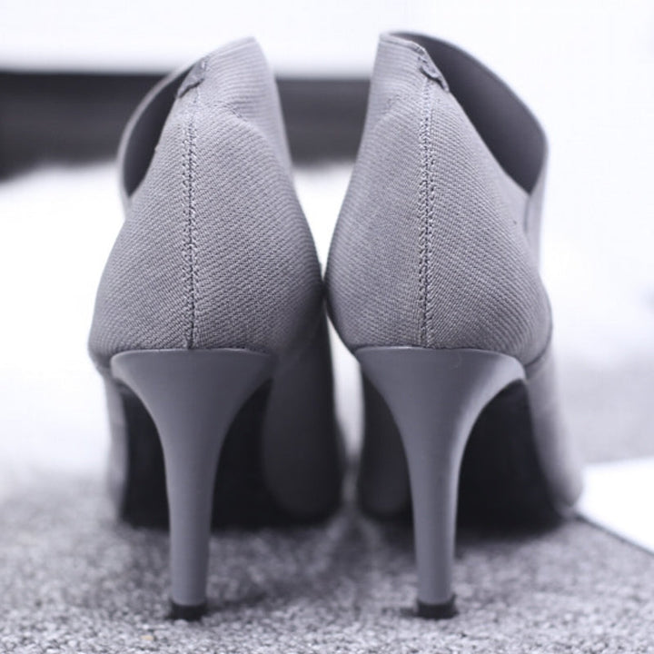 W&W Mode | Damenschuhe für Jugendliche Höhe 8,5 cm Absatz Material Stiefel
