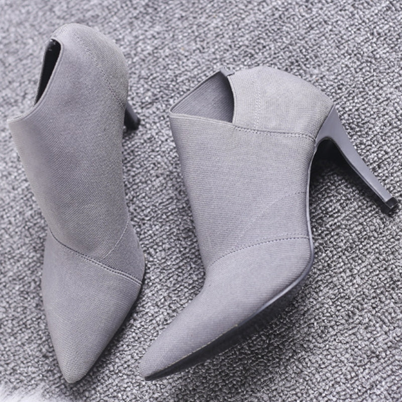 W&W Mode | Damenschuhe für Jugendliche Höhe 8,5 cm Absatz Material Stiefel