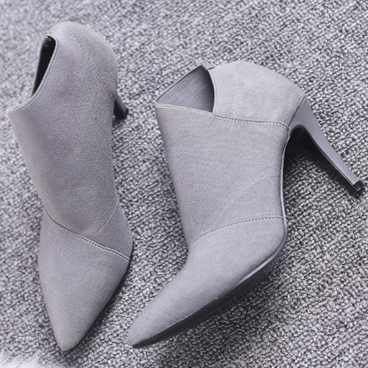 W&W Mode | Damenschuhe für Jugendliche Höhe 8,5 cm Absatz Material Stiefel
