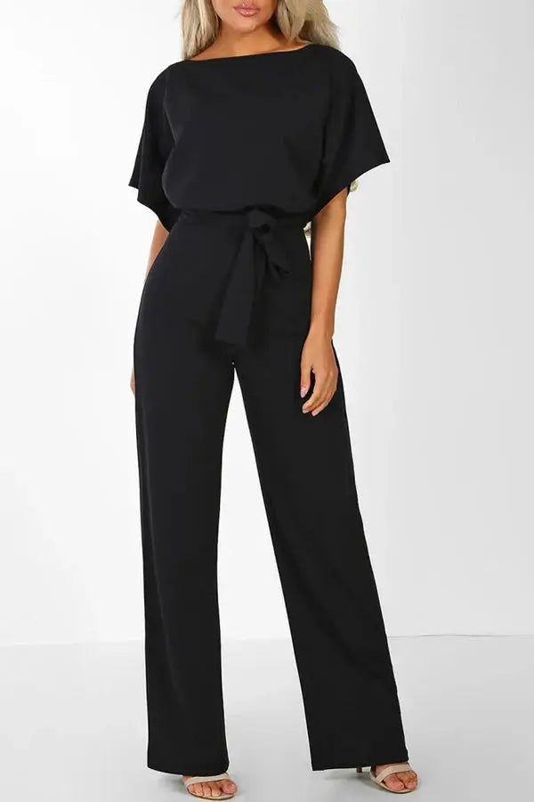 W&W Mode | Eleganter Jumpsuit mit weitem Bein und Taillengürtel
