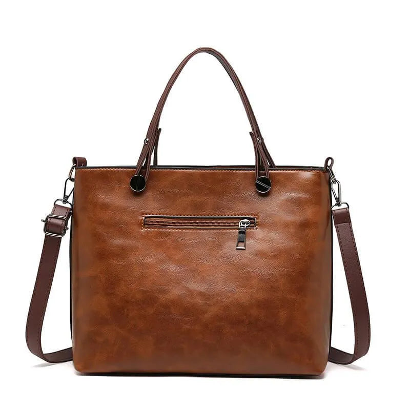W&W Mode | Vintage Leder Schultertasche für Damen - Stilvolle und Nachhaltige Handtasche