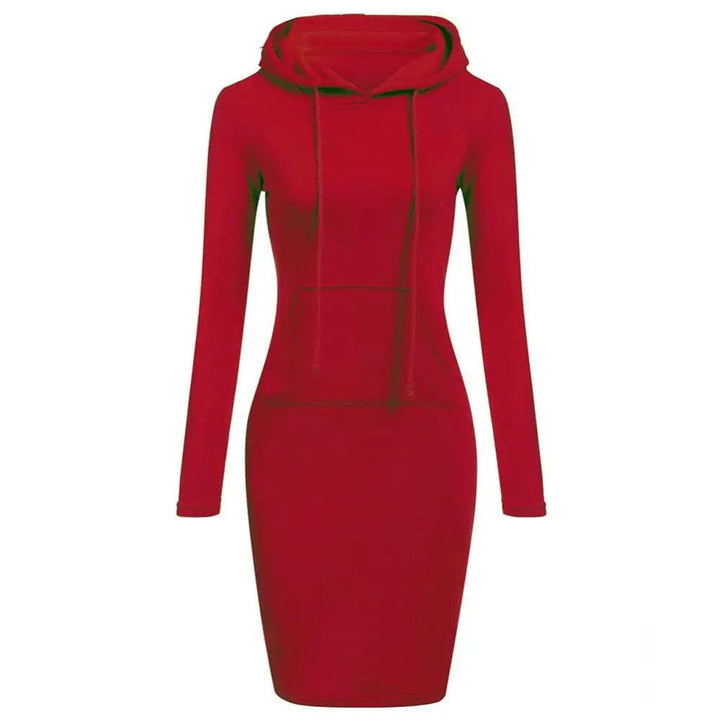 W&W Mode | Casual Herbst Sweatkleid mit Kapuze und Kordelzug für Frauen
