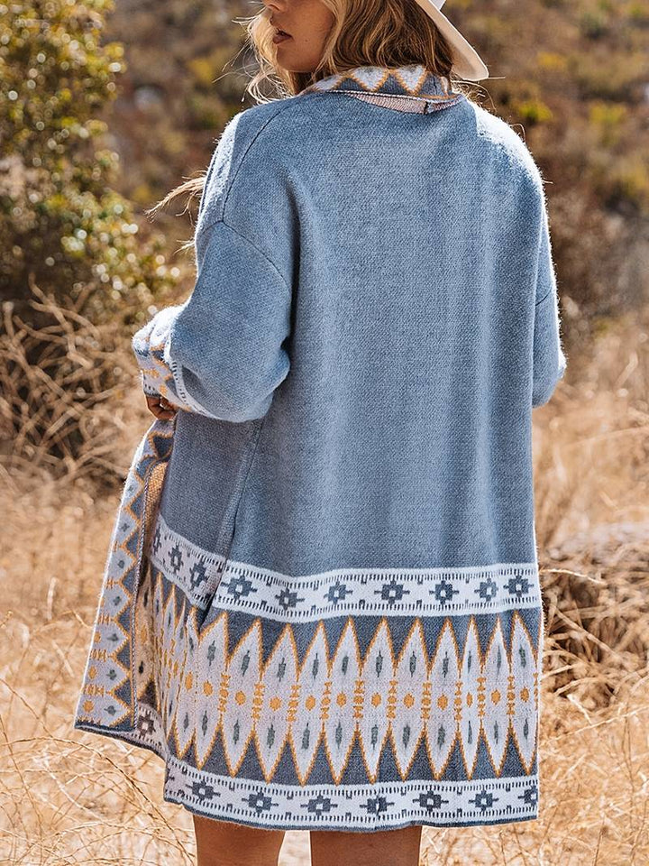 W&W Mode - Aztekenmuster-Strickjacke