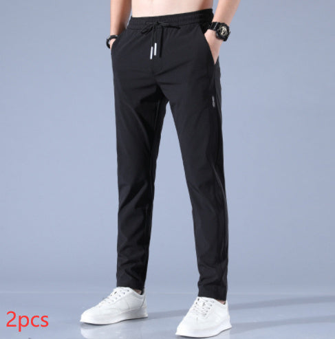 W&W Mode | Atmungsaktive Gerade Sporthose Aus Sommer Eis Seide Für Herren