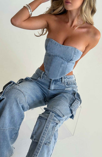 Damen Cargohose aus Denim