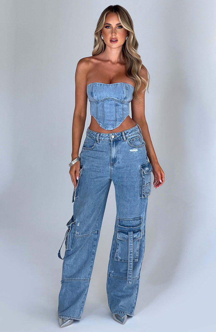 Damen Cargohose aus Denim