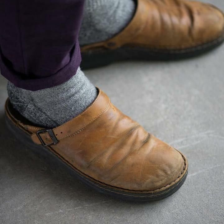 W&W Mode | Herren Leder Hausschuhe