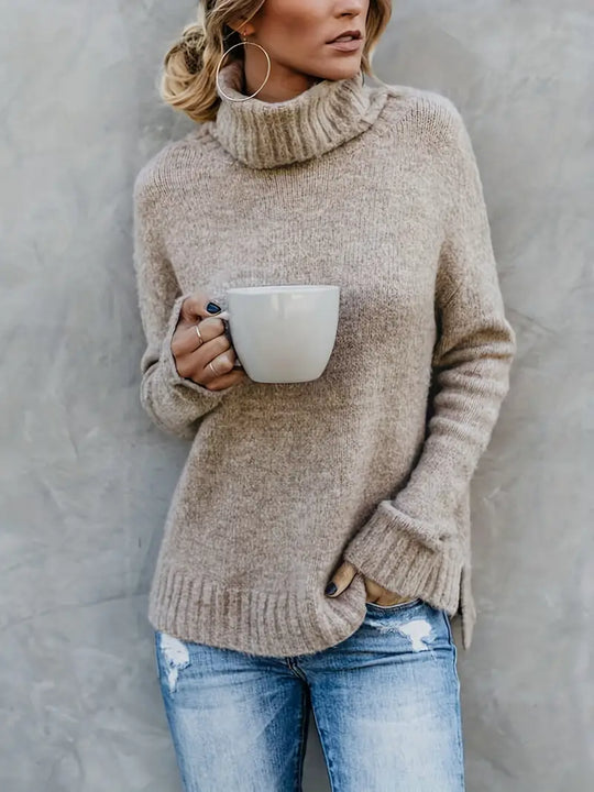 W&W Mode | Bequem Langärmelig Rollkragenpullover Pullover