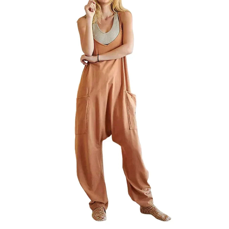 W&W Mode | Locker Weites Bein Ärmelloser Jumpsuit Für Damen